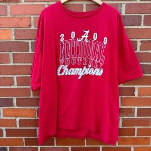Alabama Crimson Tide 2009 National Champions red white and black t-shirt 3XL